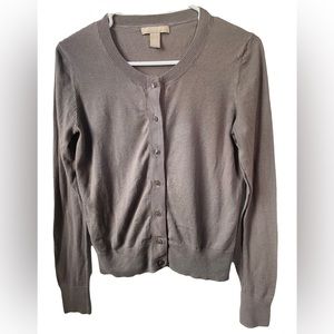 Banana Republic Brown/Grey Crew Neck Cardigan Sweater - small